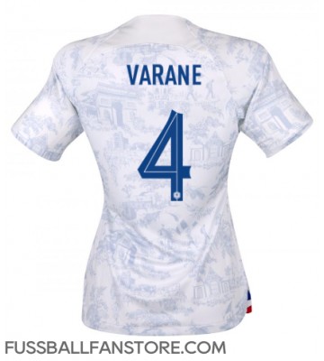 Frankreich Raphael Varane #4 Replik Auswärtstrikot Damen WM 2022 Kurzarm